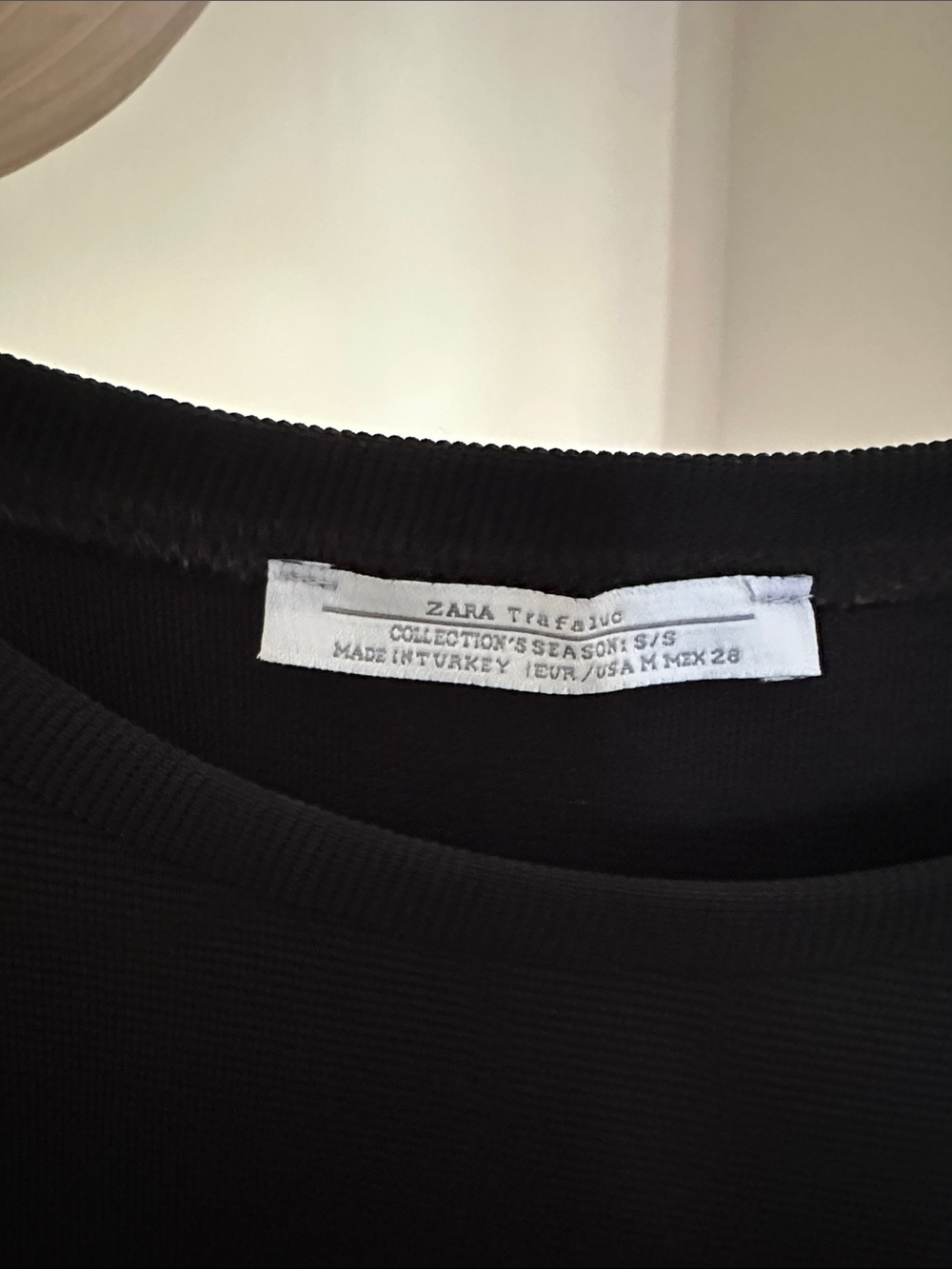 Zara Black Ribbed Crewneck Dress